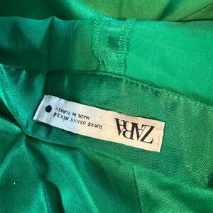 Zara Green Satin Trouser